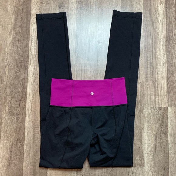 Lululemon Women's Size 2 Black & Purple Leggings - Picture 2 of 2